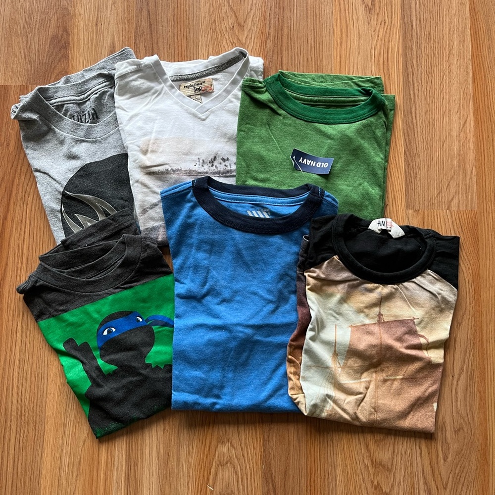 Boys Short Sleeve Shirt 6 piece Lot Sz 6-7yrs